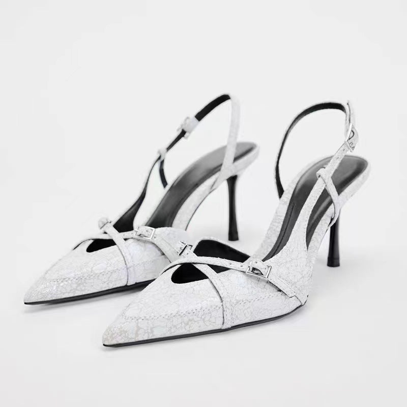 Sandales à talons boucle croisée