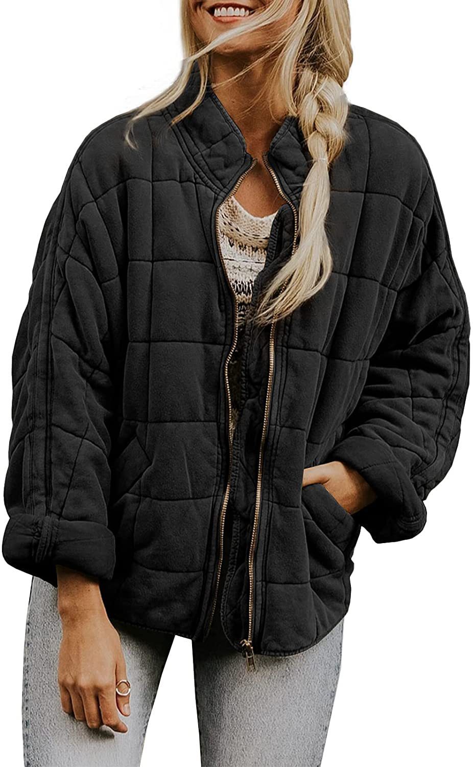 Manteau d'hiver zippé à col montant et poches