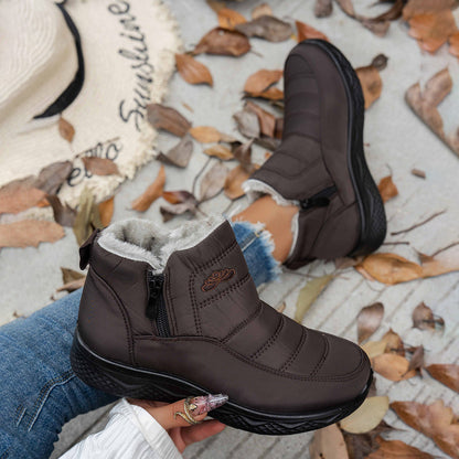 Bottes de neige d'hiver avec fermeture éclair.