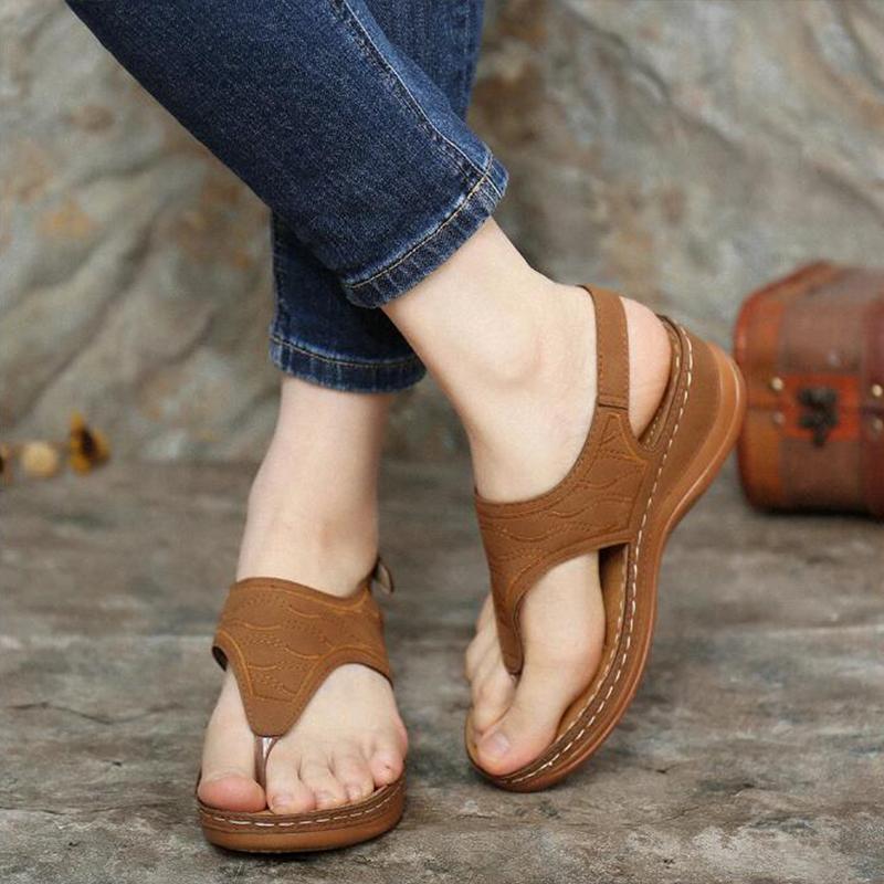 Chaussures d'été romaines rétro à clip