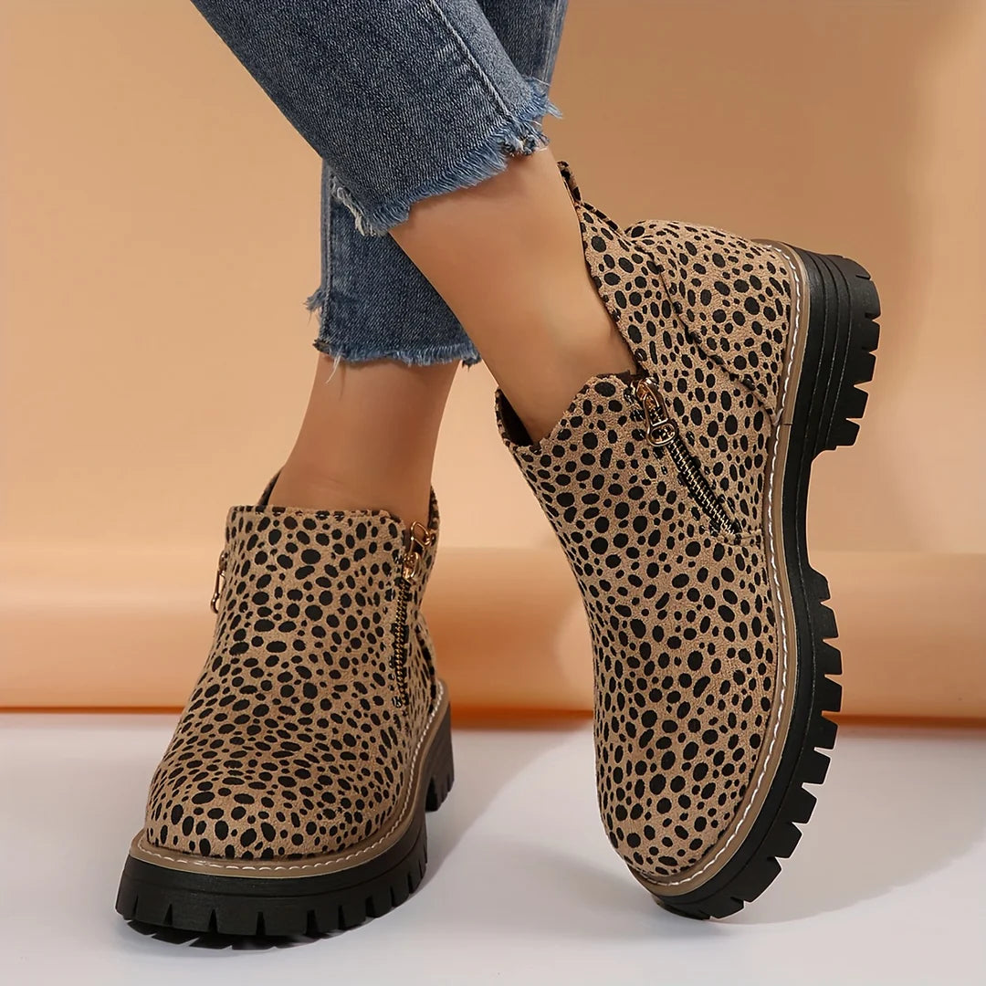 Bottines Tendance Avec Fermeture Éclair Latérale