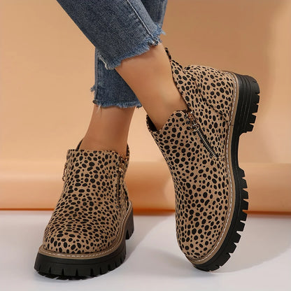 Bottines Tendance Avec Fermeture Éclair Latérale