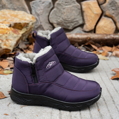 Bottes de neige d'hiver avec fermeture éclair.