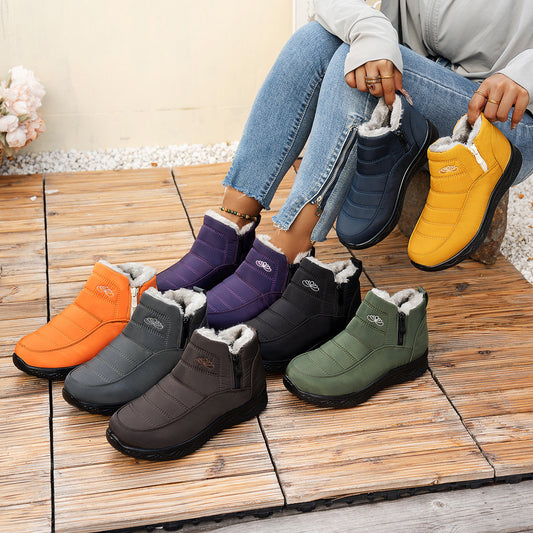 Bottes de neige d'hiver avec fermeture éclair.