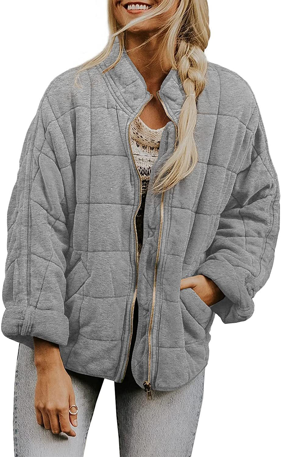 Manteau d'hiver zippé à col montant et poches