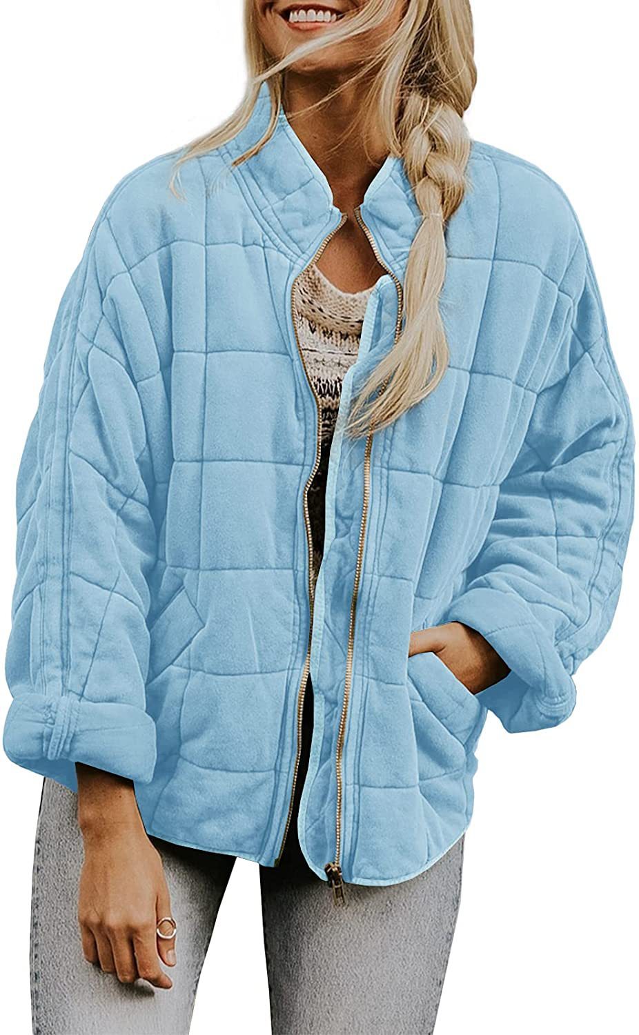 Manteau d'hiver zippé à col montant et poches