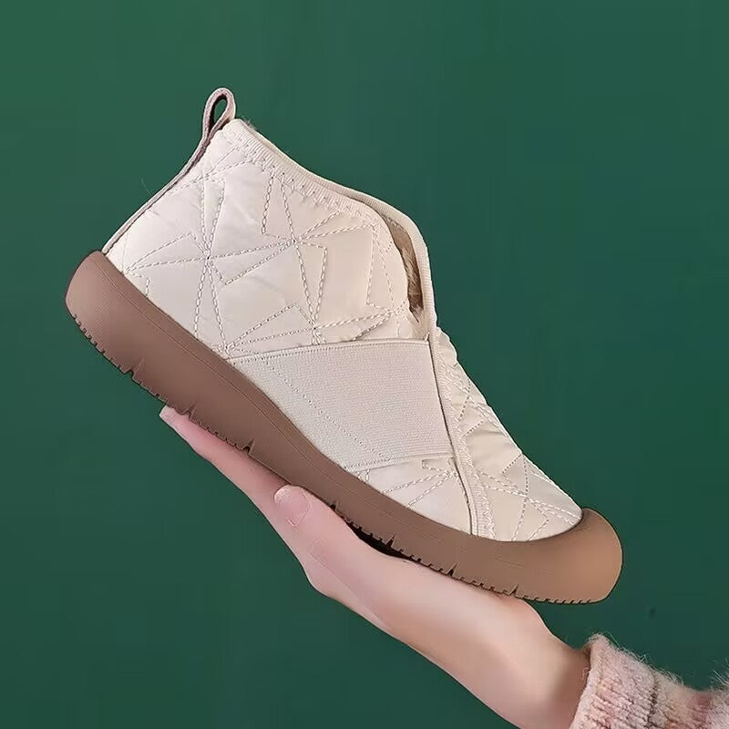 bottes de neige plates d'hiver chaudes en coton