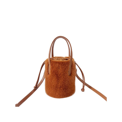 Sac seau fourrure pastel mode femme France