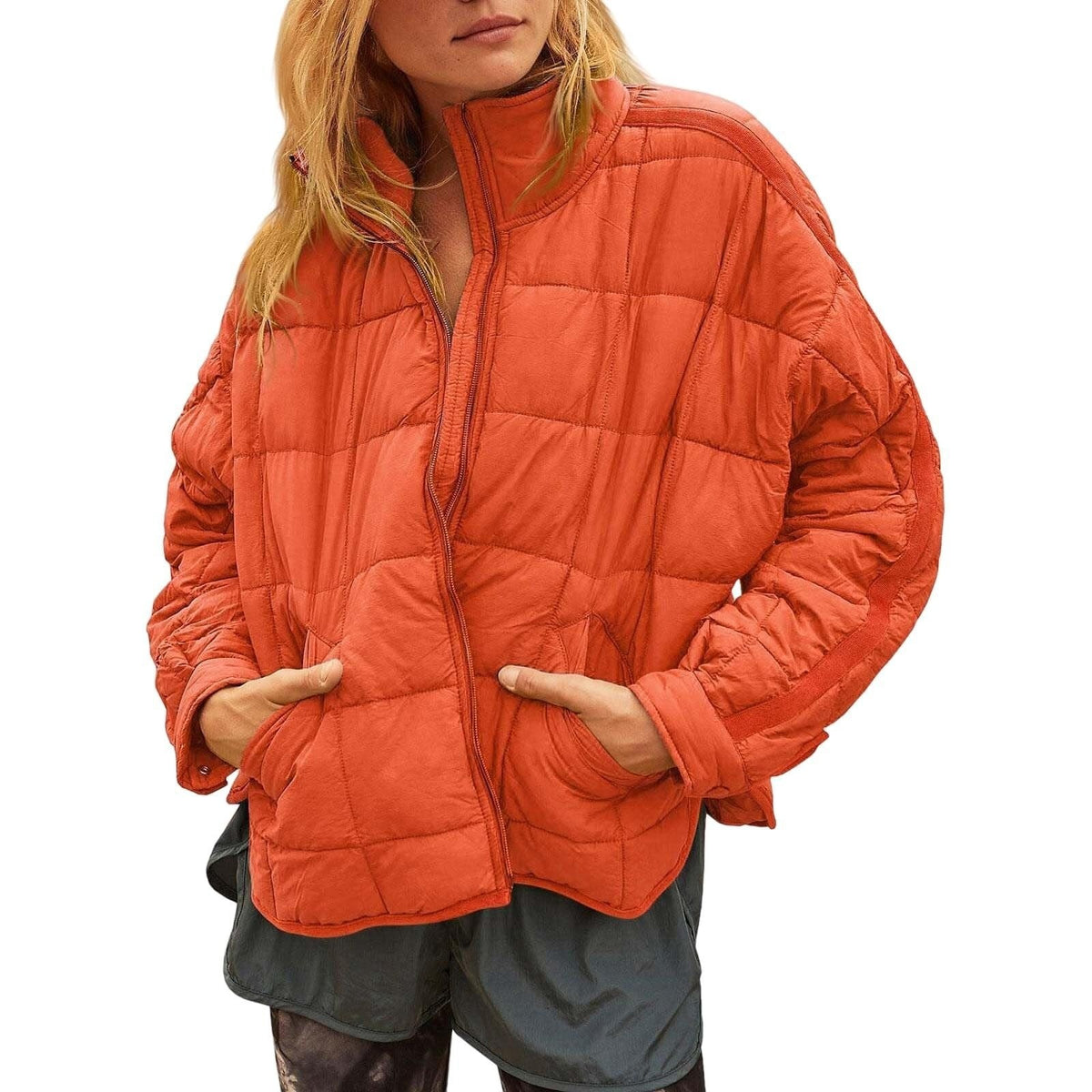Manteau d'hiver zippé à col montant et poches