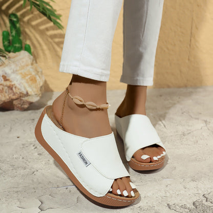 Sandales blanche compensées été 