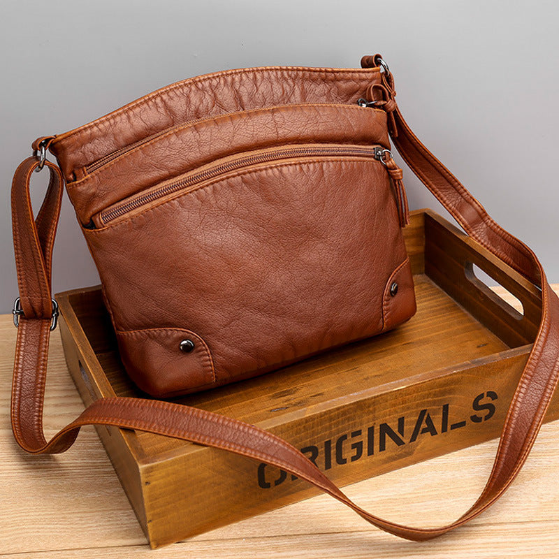 Sac rétro en cuir délavé