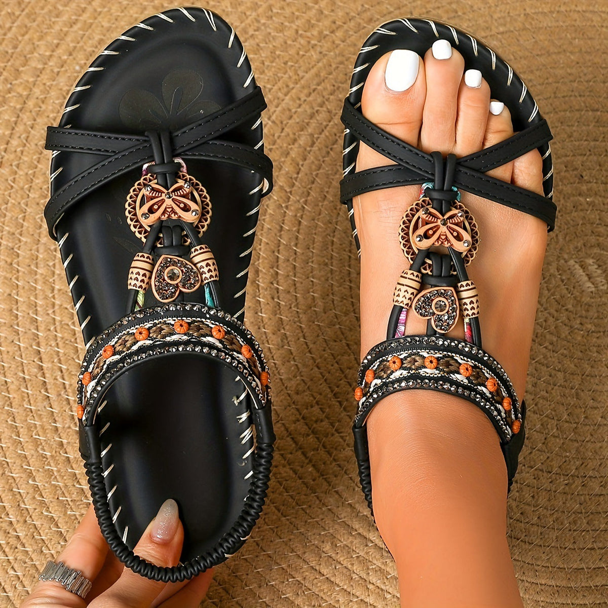 Sandales en cuir confortables pour femme.