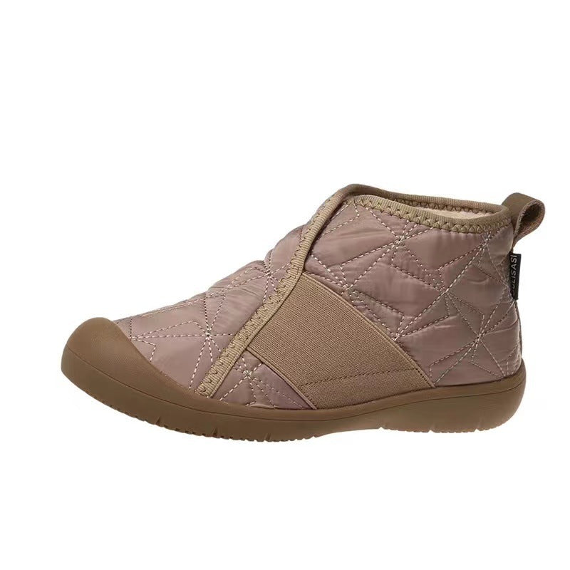 bottes de neige plates d'hiver chaudes en coton