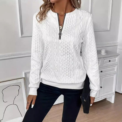 Pull Zippé Col Rond Manches Courtes.