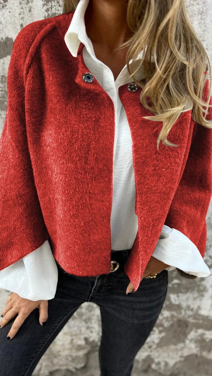 Gilet court à manches chauve-souris pour femme