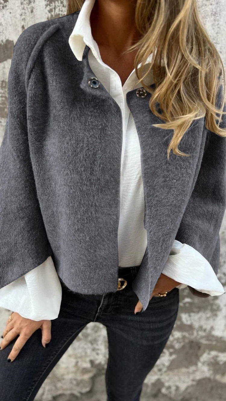 Gilet court à manches chauve-souris pour femme
