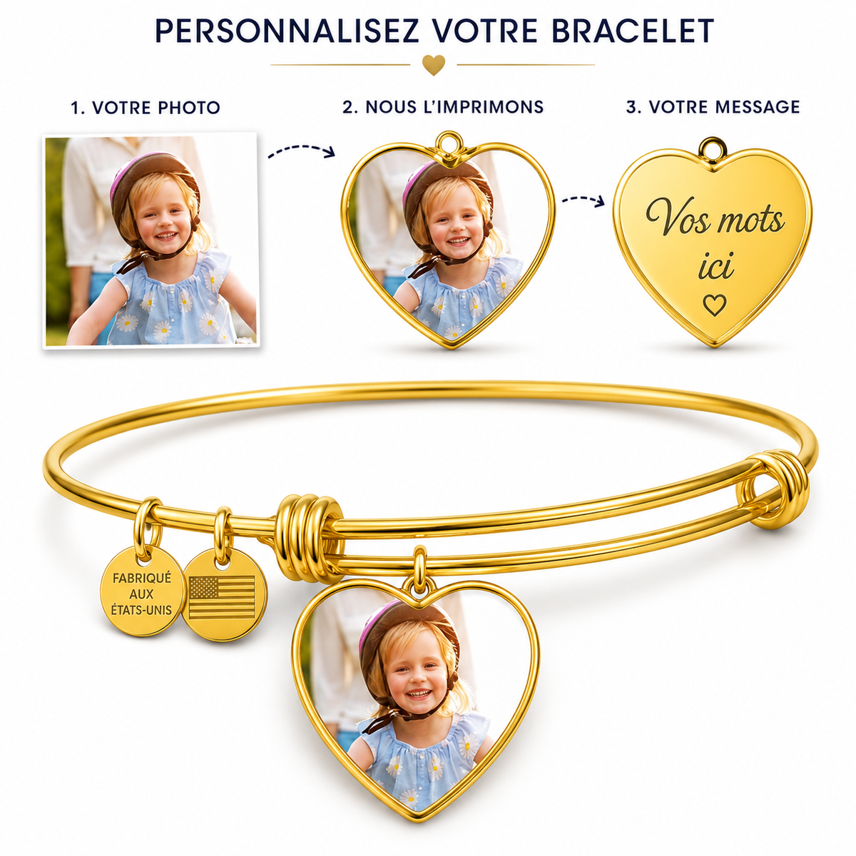 Bracelet Jonc Cœur Luxury
