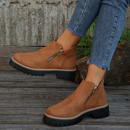 Bottines Tendance Avec Fermeture Éclair Latérale