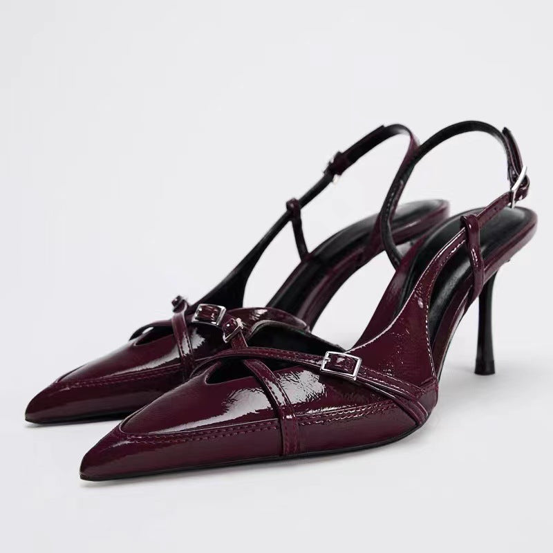 Sandales à talons boucle croisée