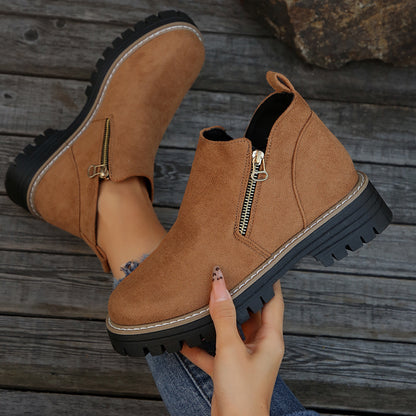 Bottines Tendance Avec Fermeture Éclair Latérale