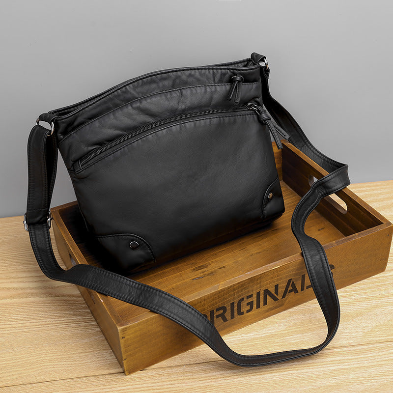 Sac rétro en cuir délavé