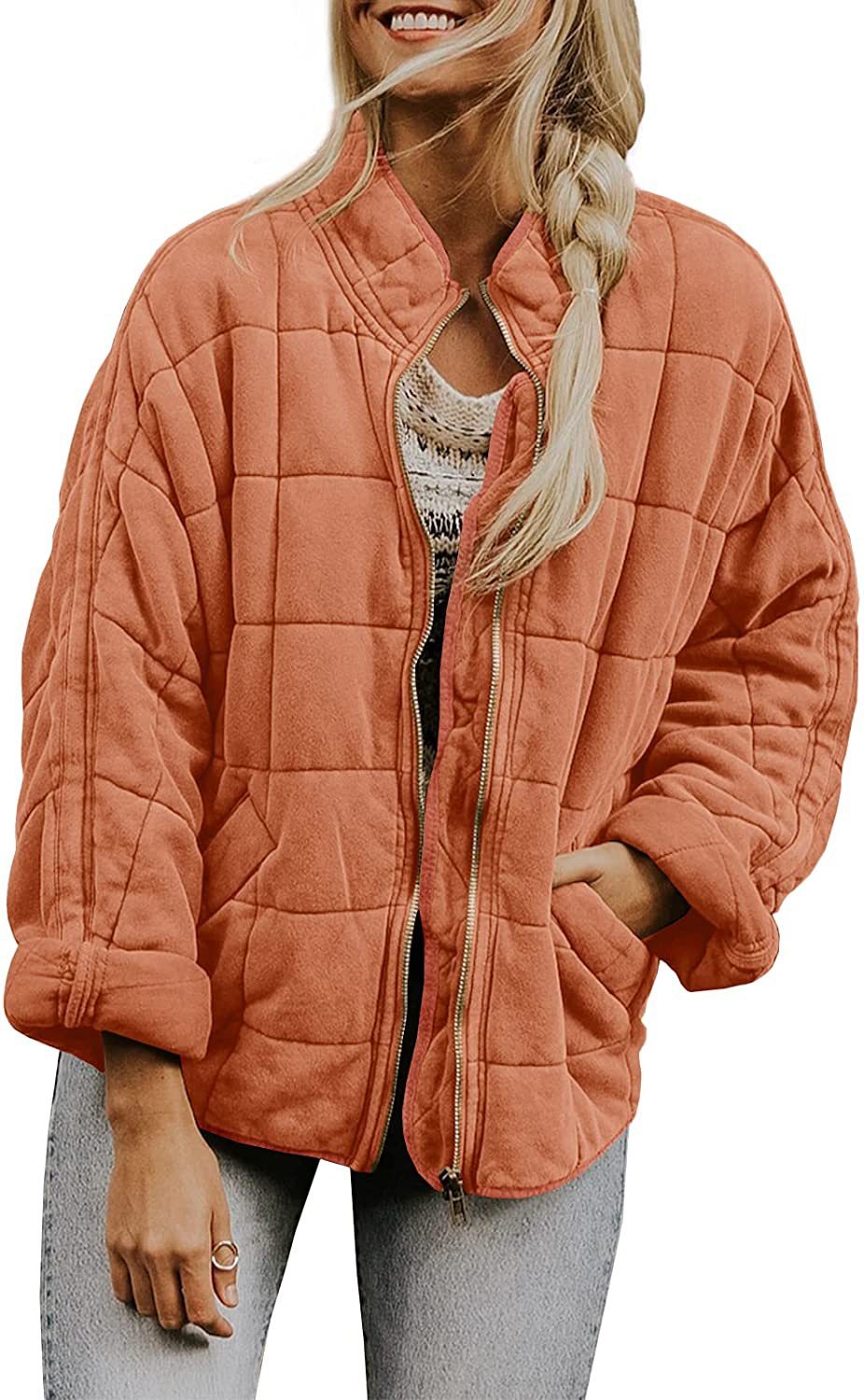 Manteau d'hiver zippé à col montant et poches