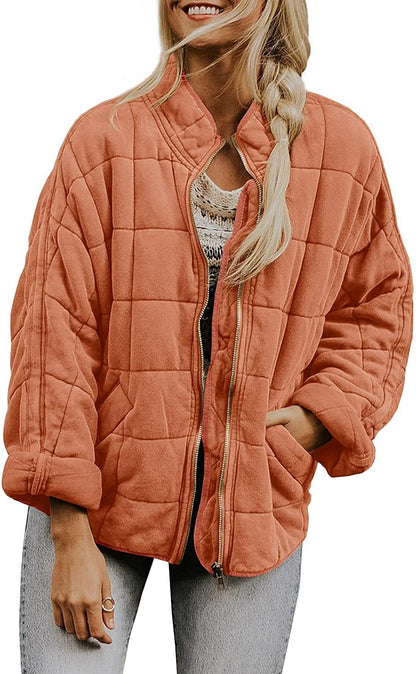 Manteau d'hiver zippé à col montant et poches