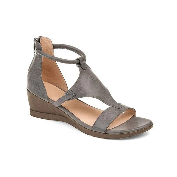 Sandales compensées d'été à talons hauts pour femmes.﻿