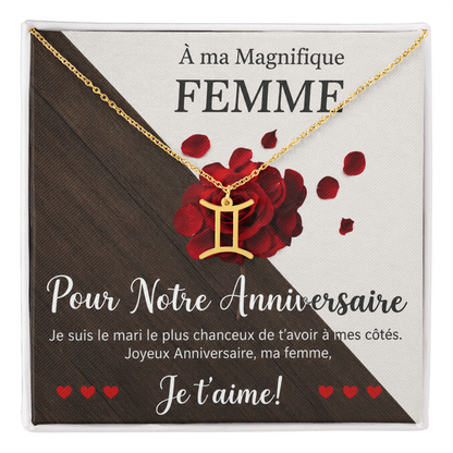 Collier avec symbole du zodiaque