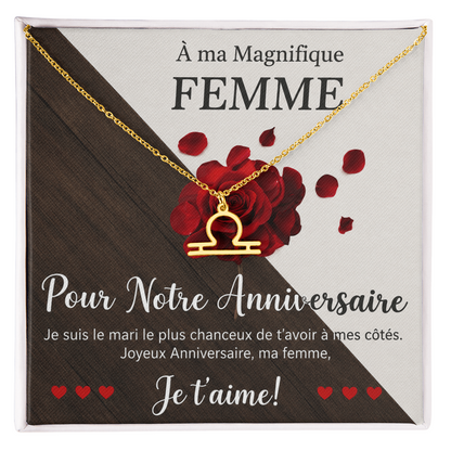 Collier avec symbole du zodiaque