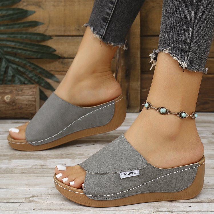 Mules compensées talon plateforme femme vue arrière