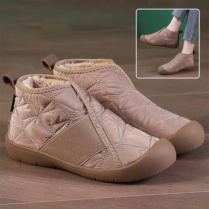 bottes de neige plates d'hiver chaudes en coton