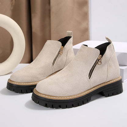Bottines Tendance Avec Fermeture Éclair Latérale