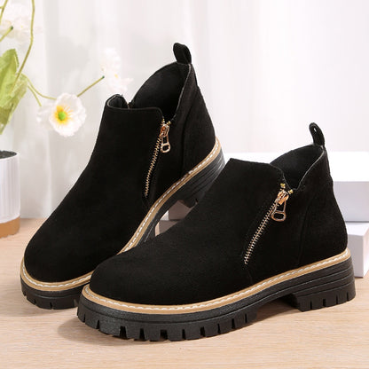 Bottines Tendance Avec Fermeture Éclair Latérale