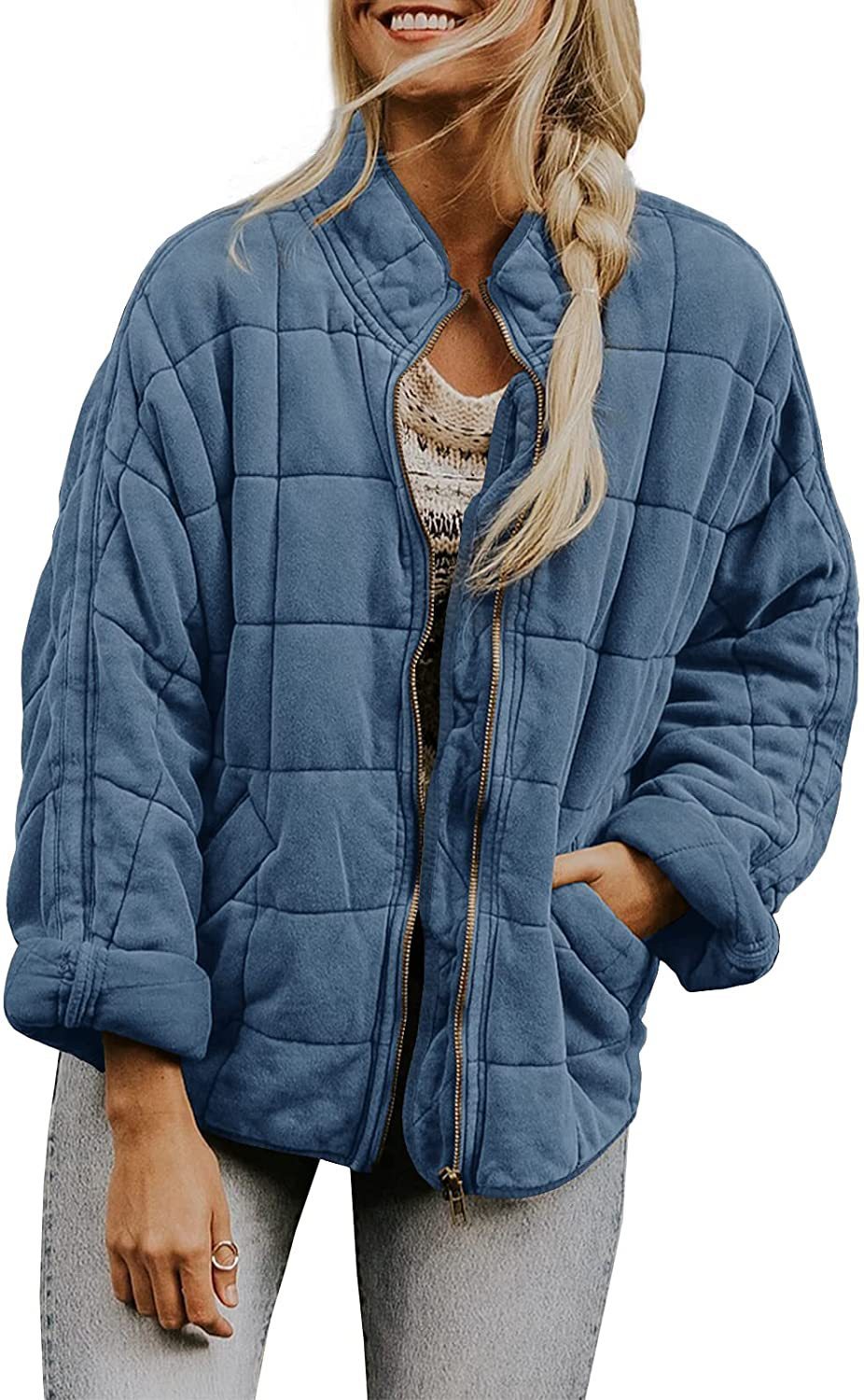 Manteau d'hiver zippé à col montant et poches