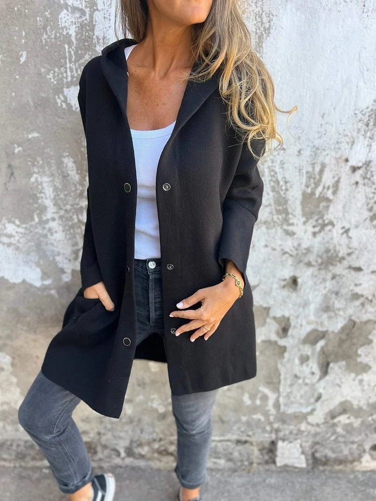 Gilet cardigan décontracté à capuche