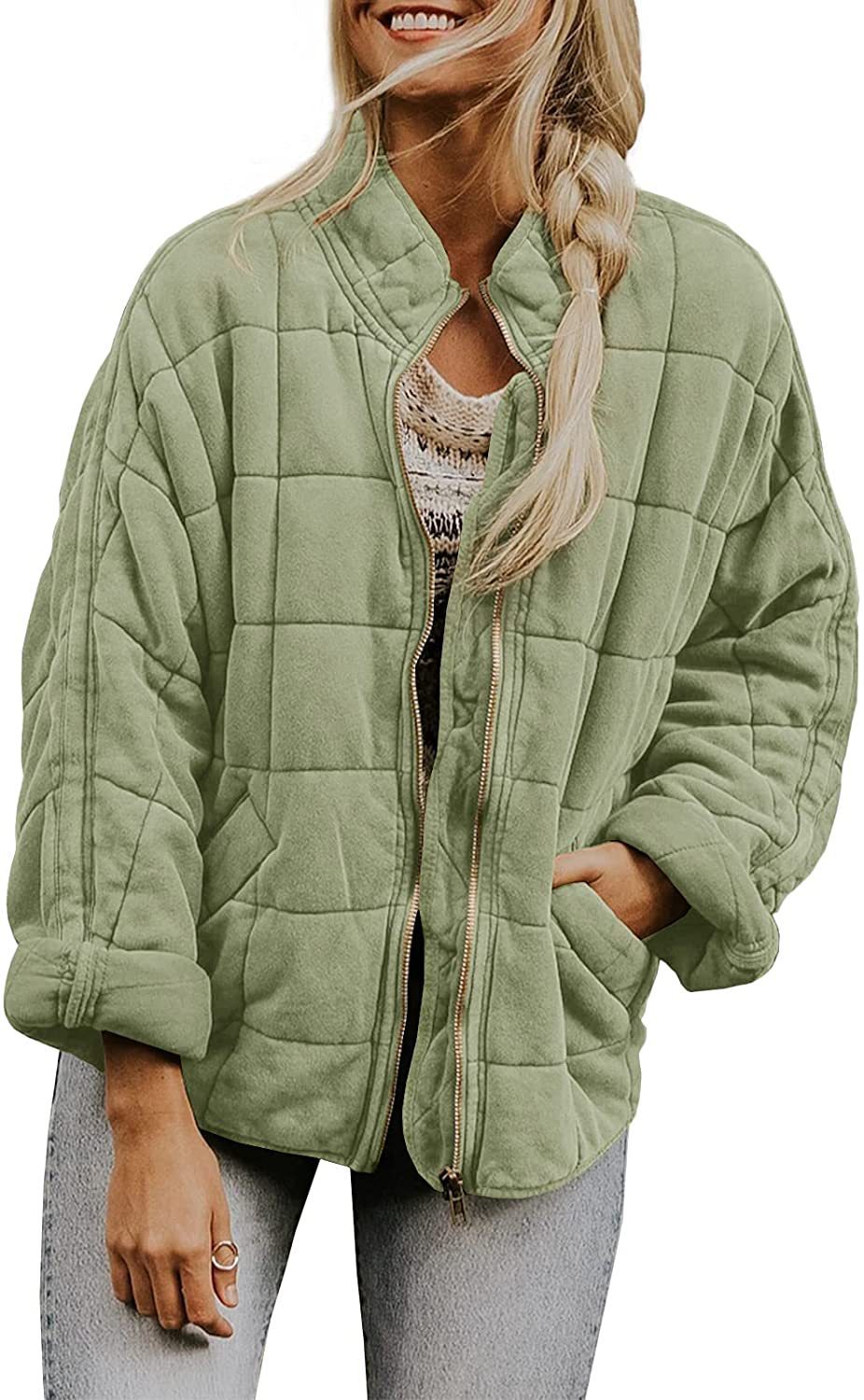 Manteau d'hiver zippé à col montant et poches