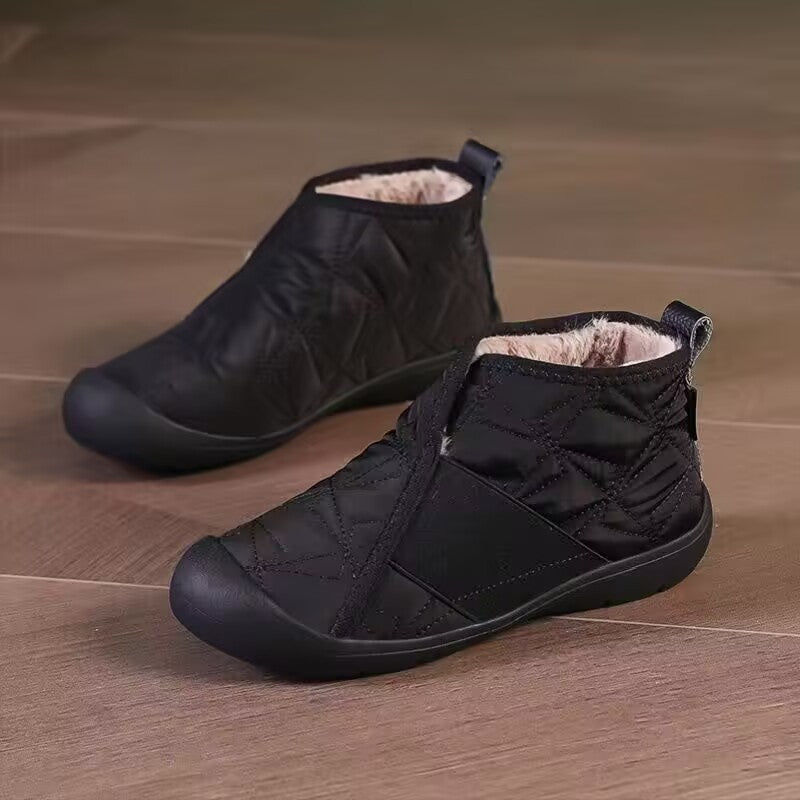 bottes de neige plates d'hiver chaudes en coton